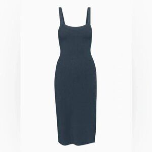 Aritzia Babaton Chase Knit Midi Dress Dark Navy Blue Size Small